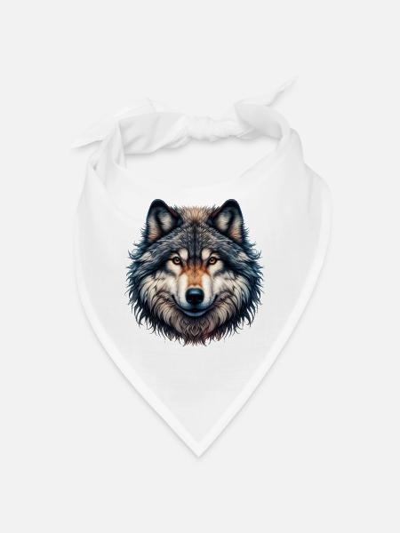 Wolf - Bandana - white - Front