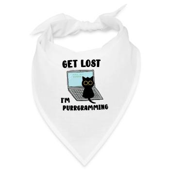 Get Lost I'm purrgramming - Bandana - Weiß - Vorne