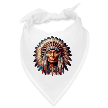 Amerikanischer Indianer Amerikanische Rote Haut - Bandana - Weiß - Vorne