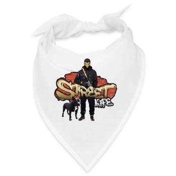 Gangster Straßen Leben - Bandana - Weiß - Vorne