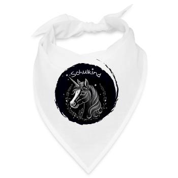 Schulkind - Einhorn mit Sternchen - Kreide Tafel - Bandana - Weiß - Vorne