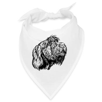 Pudelpointer redet mit - Bandana - Weiß - Vorne