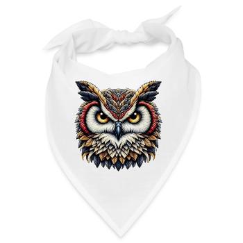 Eule - Bandana - Weiß - Vorne