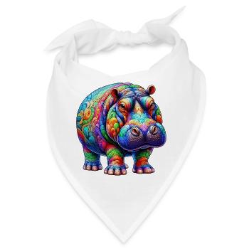 Nilpferd - Bandana - Weiß - Vorne