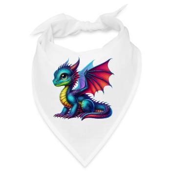 Drache - Bandana - Weiß - Vorne