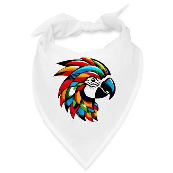 Harlekin Papagei - Bandana - Weiß - Vorne