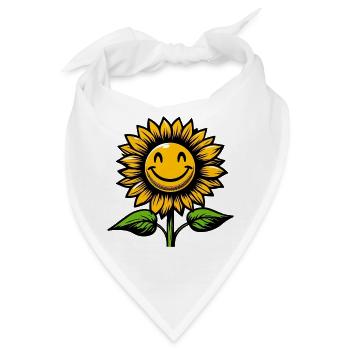 Sonnenblume - Bandana - Weiß - Vorne