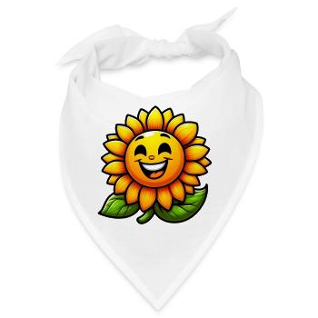Sonnenblume - Bandana - Weiß - Vorne