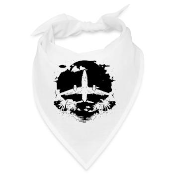 Luftfahrzeug Grafik - Bandana - Weiß - Vorne