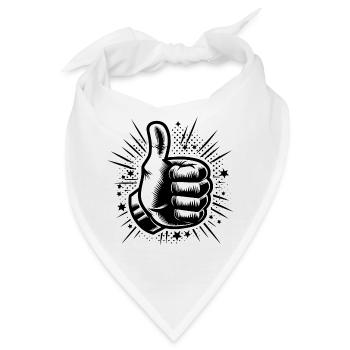 Hand Daumen Hoch - Bandana - Weiß - Vorne