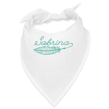 Sabrina Name Federschrift - Bandana - Weiß - Vorne