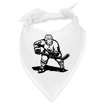 Eishockeyspieler Skizze - Bandana - Weiß - Vorne