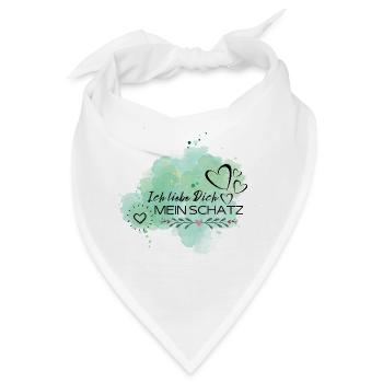 Ich liebe Dich - Bandana - Weiß - Vorne