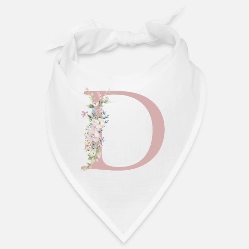 D Monogram, Floral, Customizable Bandana