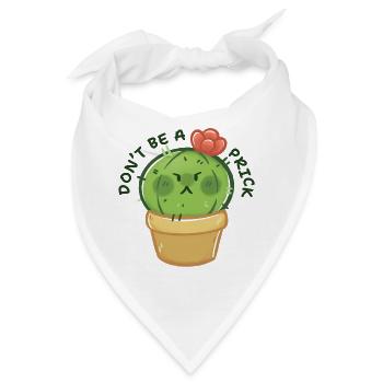 Grumpy Kaktus mit Botschaft - Bandana - Weiß - Vorne