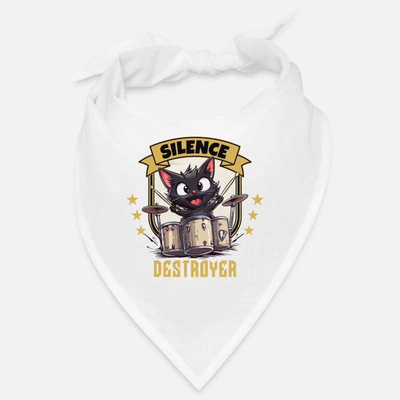 Drums Drums Silence Destroyer Cat Funny Bandana
