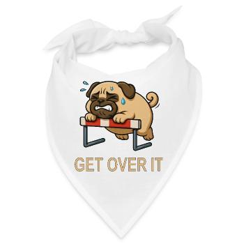 Mops Hürde Hürdenlauf Hürdenläufer Spruch - Bandana - Weiß - Vorne