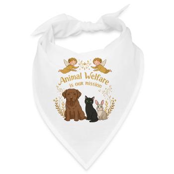 Tierschutz ist unsere Mission - Bandana - Weiß - Vorne