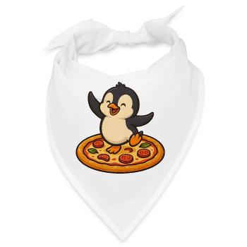 Tanzender Pinguin Pizza Pizzaliebhaber Spaß - Bandana - Weiß - Vorne