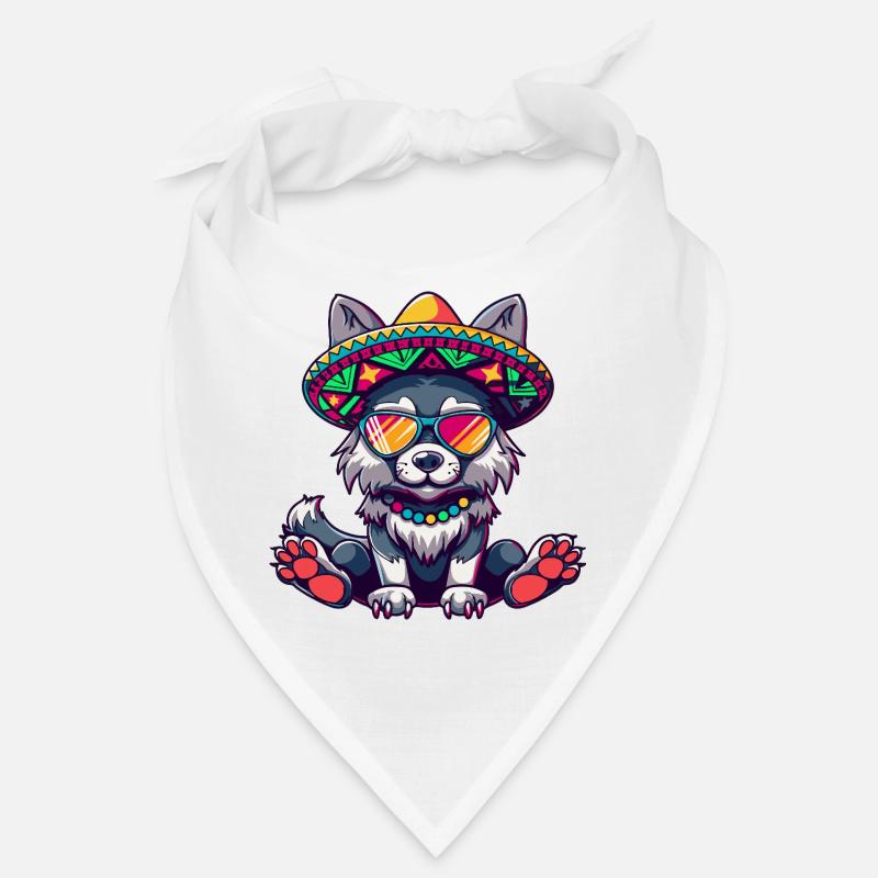Wolf Comic Lustig Sombrero Bandana