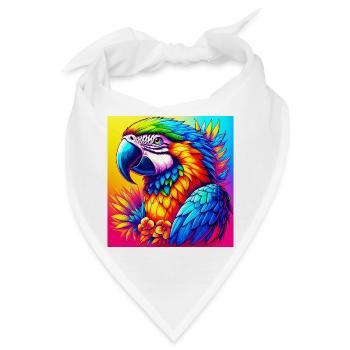 Papagei - Bandana - Weiß - Vorne