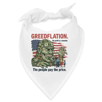 Gierige Gierflation Cartoon Design - Bandana - Weiß - Vorne