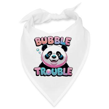 Verspielter Panda Bubbel Glasdruck - Bandana - Weiß - Vorne