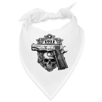1911 Pistol Handgun - Bandana - Weiß - Vorne