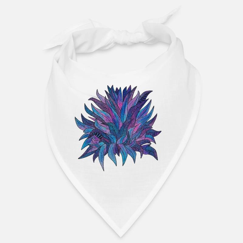 Purple Blue Leaf Pattern Bandana
