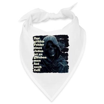 Dunkle Skelett-Gesichtsillustration - Bandana - Weiß - Vorne