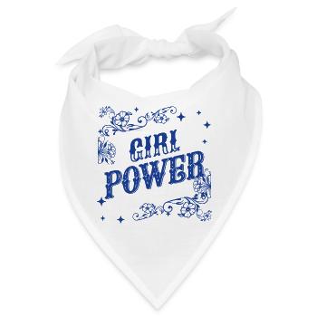 Kraftvolles Mädchen Blumen - Bandana - Weiß - Vorne