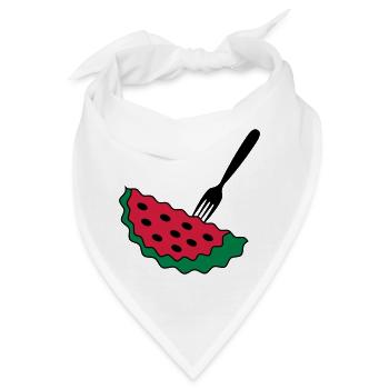 Melone mit Gabel - Bandana - Weiß - Vorne