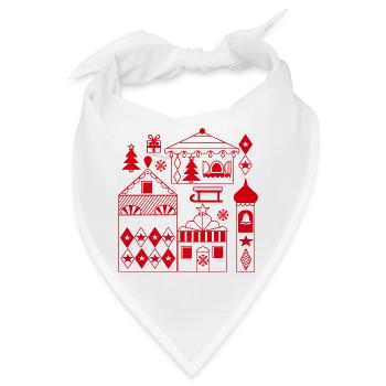 Weihnachtsmarkt Silhouette - Bandana - Weiß - Vorne