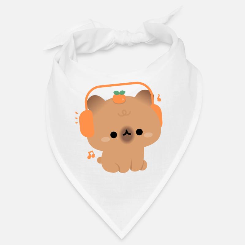 Kawaii Capybara mit Kopfhörern Bandana