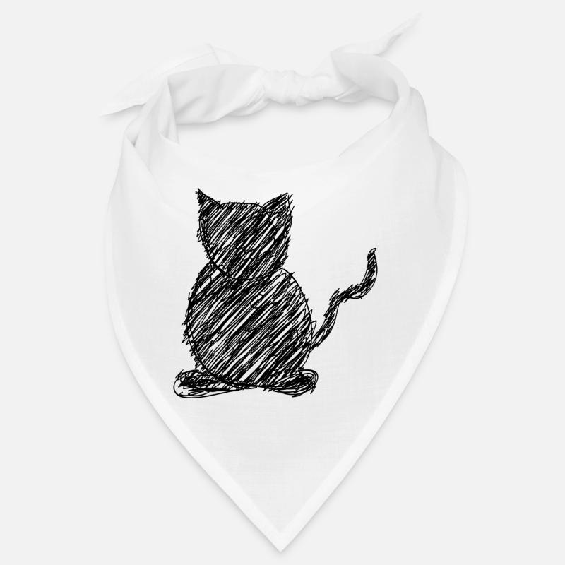 Cat Scribble Drawing Animal Gift Bandana