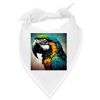Papagei - Bandana - Weiß - Vorne