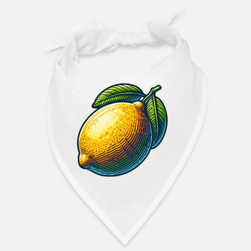 Citron éclatant et feuilles vertes Bandana