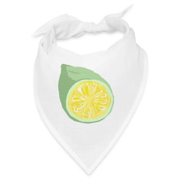 Zitrusscheibe Abstrakt - Bandana - Weiß - Vorne