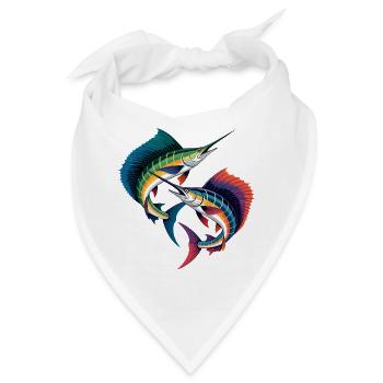 Doppelter Bunter Marlin - Bandana - Weiß - Vorne