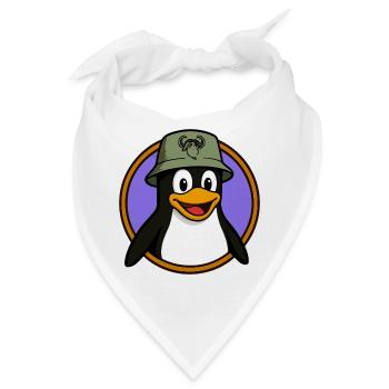 Tux Linux + GNU Hut - Bandana - Weiß - Vorne