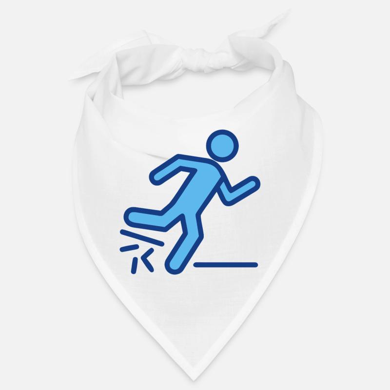 Silhouette dynamique bleue de coureur Bandana