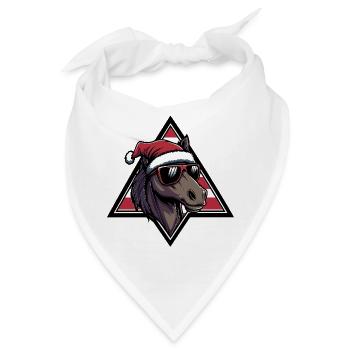 Weihnachts-Esel mit Sonnenbrille - Bandana - Weiß - Vorne