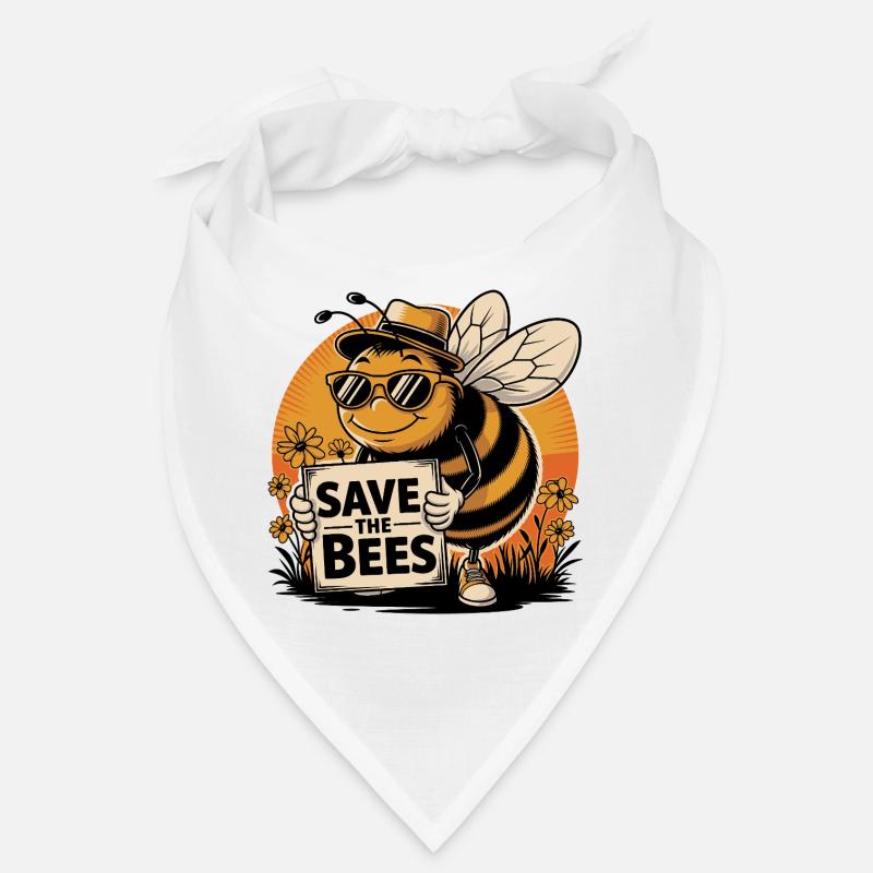 Save The Bees Funny Cartoon Style Bee Bandana