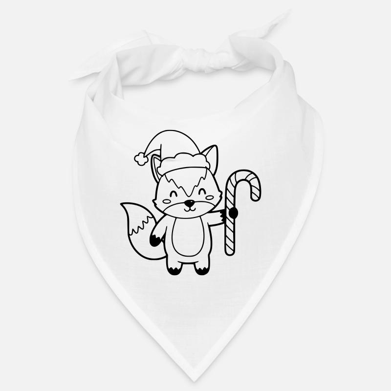Weihnachtsfuchs mit Candy Cane Illustration Bandana