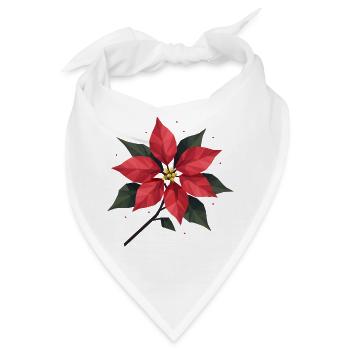 Moderner Weihnachtsstern in warmen Rot- und Grün - Bandana - Weiß - Vorne