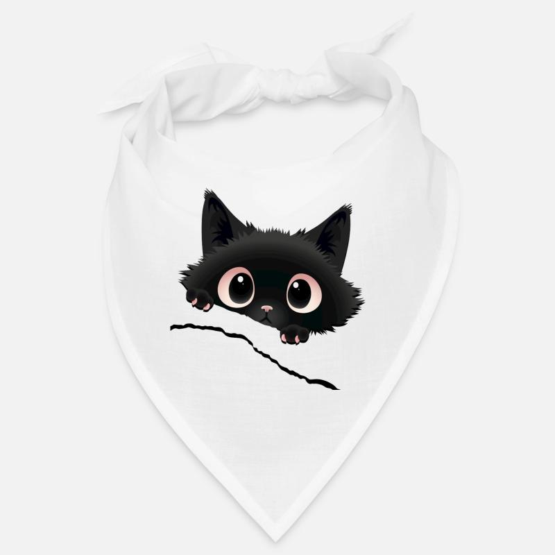 Le chaton noir de Kawaii pointe du regard Bandana