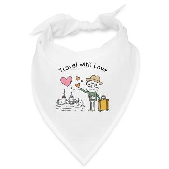 Reisen mit Liebe – Fröhlicher Reisender - Bandana - Weiß - Vorne
