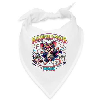Karnevalsmaus Fasching Kostüm Niedlich Geschenk - Bandana - Weiß - Vorne