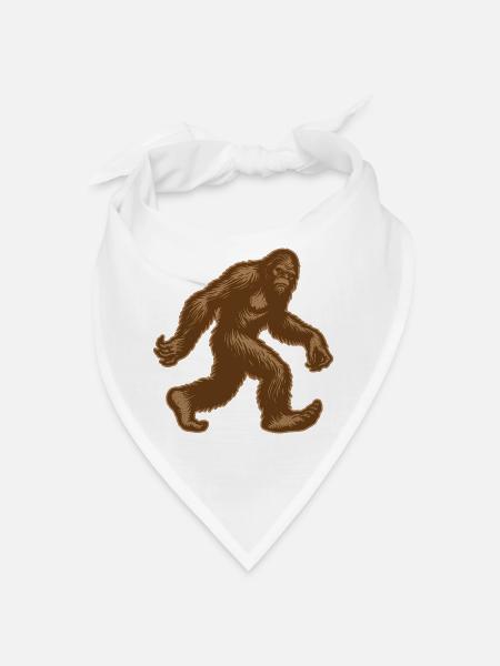 Sasquatch Bigfoot Walking  - Bandana - white - Front