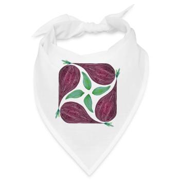 Rote Zwiebel Muster - Bandana - Weiß - Vorne